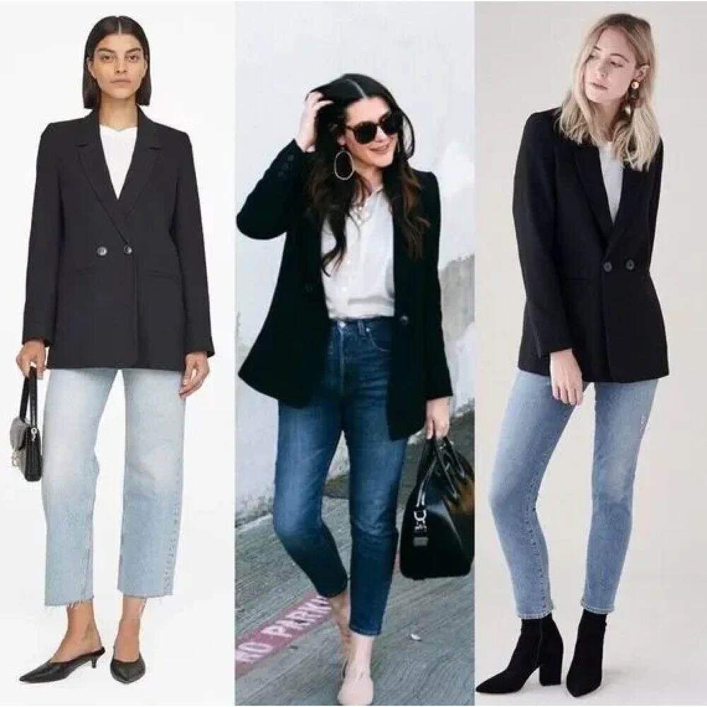 NWT Anine Bing Madeleine double-breasted blazer Size L - Picture 5 of 14